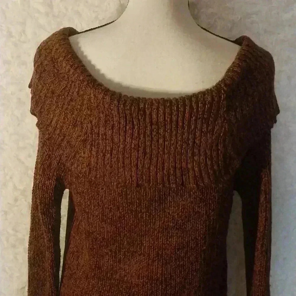 Snails & Cinnamon Sweater Medium Brown Black Marled Kangaroo Pocket Turtleneck/ - Picture 8 of 11